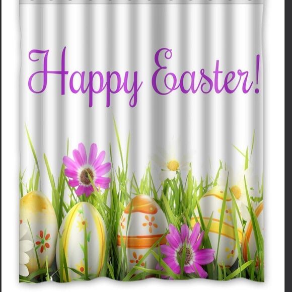 Happy Easter Waterproof Shower Curtain 60X72 Inches - Picture 1 of 1